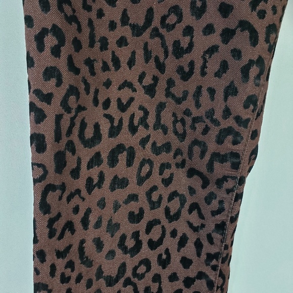 Free People Cheetah Print Flocked Pants Ankle Crop - Picture 5 of 6